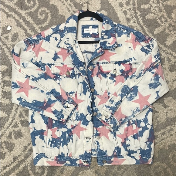 Denim Star-Patterned Jean Jacket - Picture 5 of 5